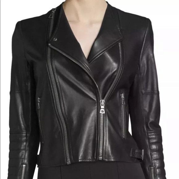 Alice & Olivia Gamma loving you leather jacket S RARE - Picture 9 of 11
